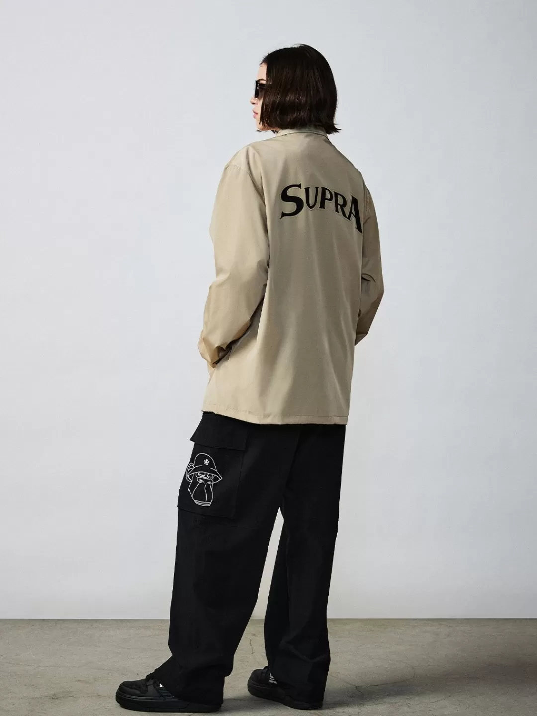 BAYC Back Graphic Woven Coach Jacket^Supra Cheap